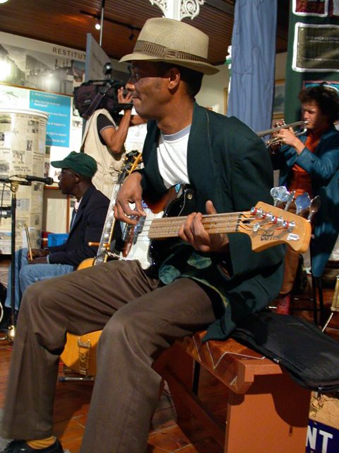 Mac, playing the bass