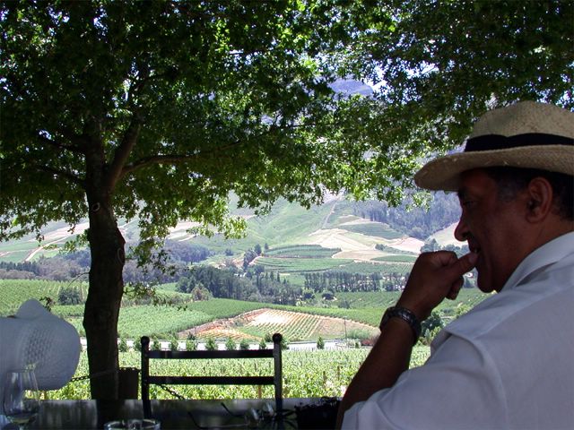 Unser privater Tour-Guide zeigte uns nicht nur die Landschaft, sondern konnte auch die meisten meiner widerlich aufdringlichen Fragen zur Apartheid im Weinbau beantworten